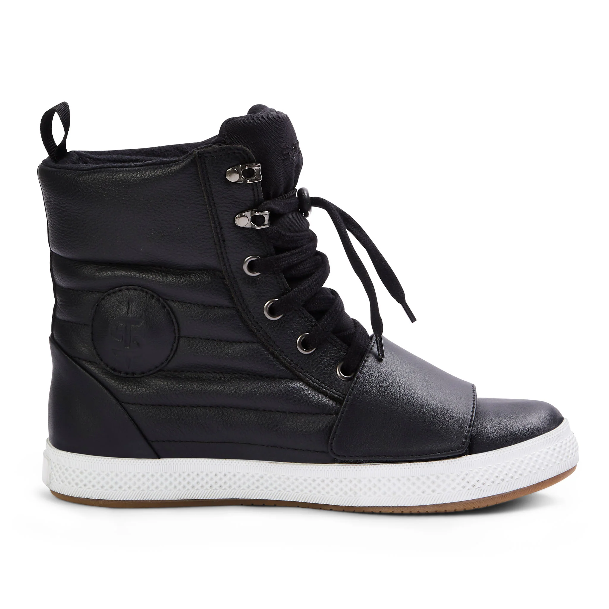 Heat Black High Top Motorcycle Trainers - Image 3