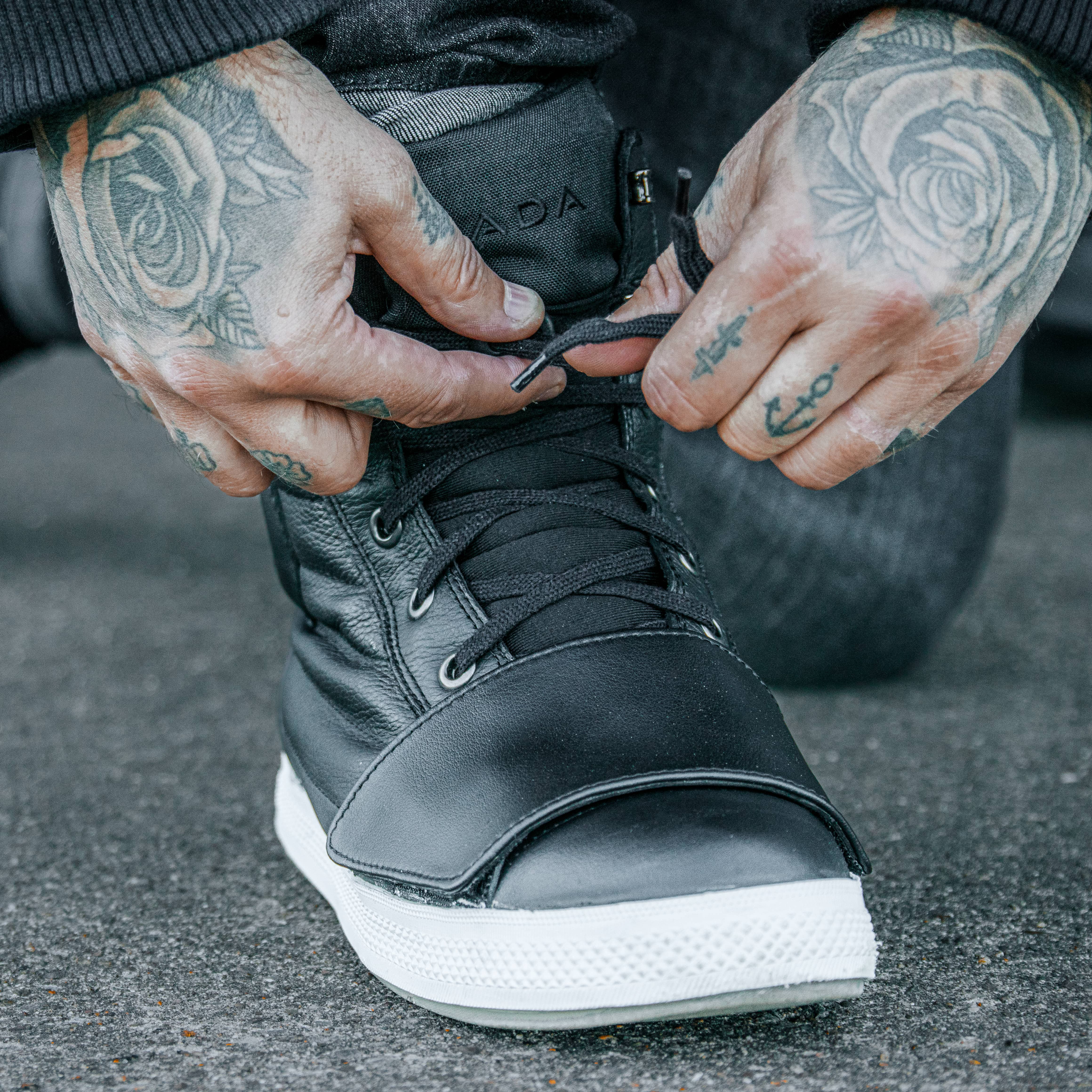 Heat Black High Top Motorcycle Trainers - Image 5