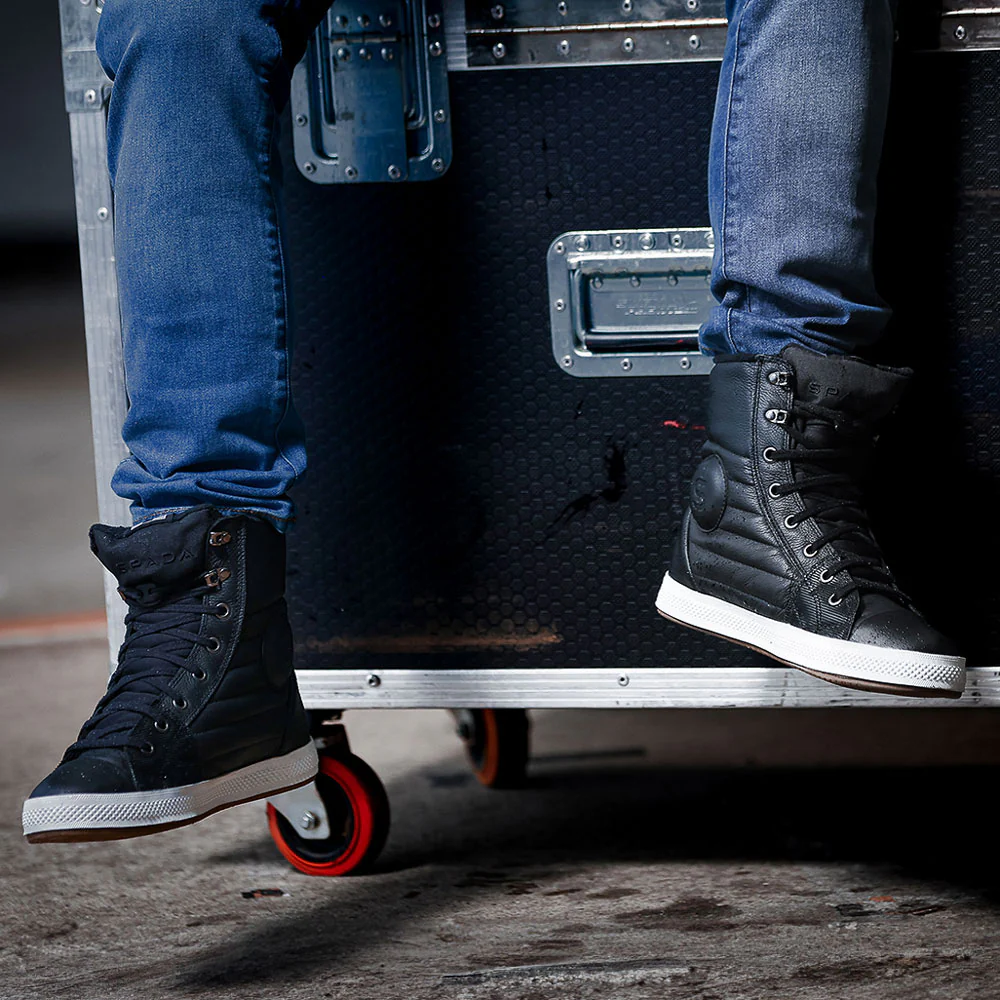 Heat Black High Top Motorcycle Trainers - Image 6