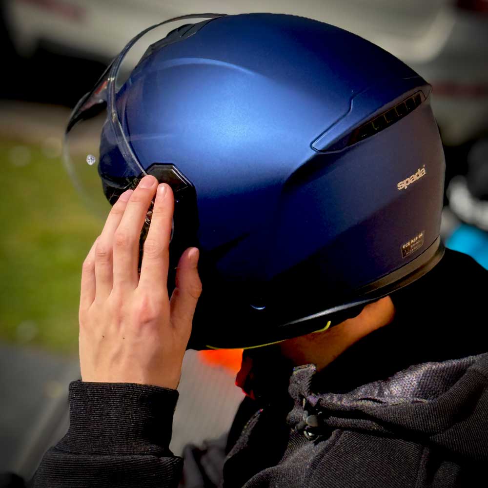 Orion 2 Matt Blue Flip Up Motorbike Helmet - Image 7