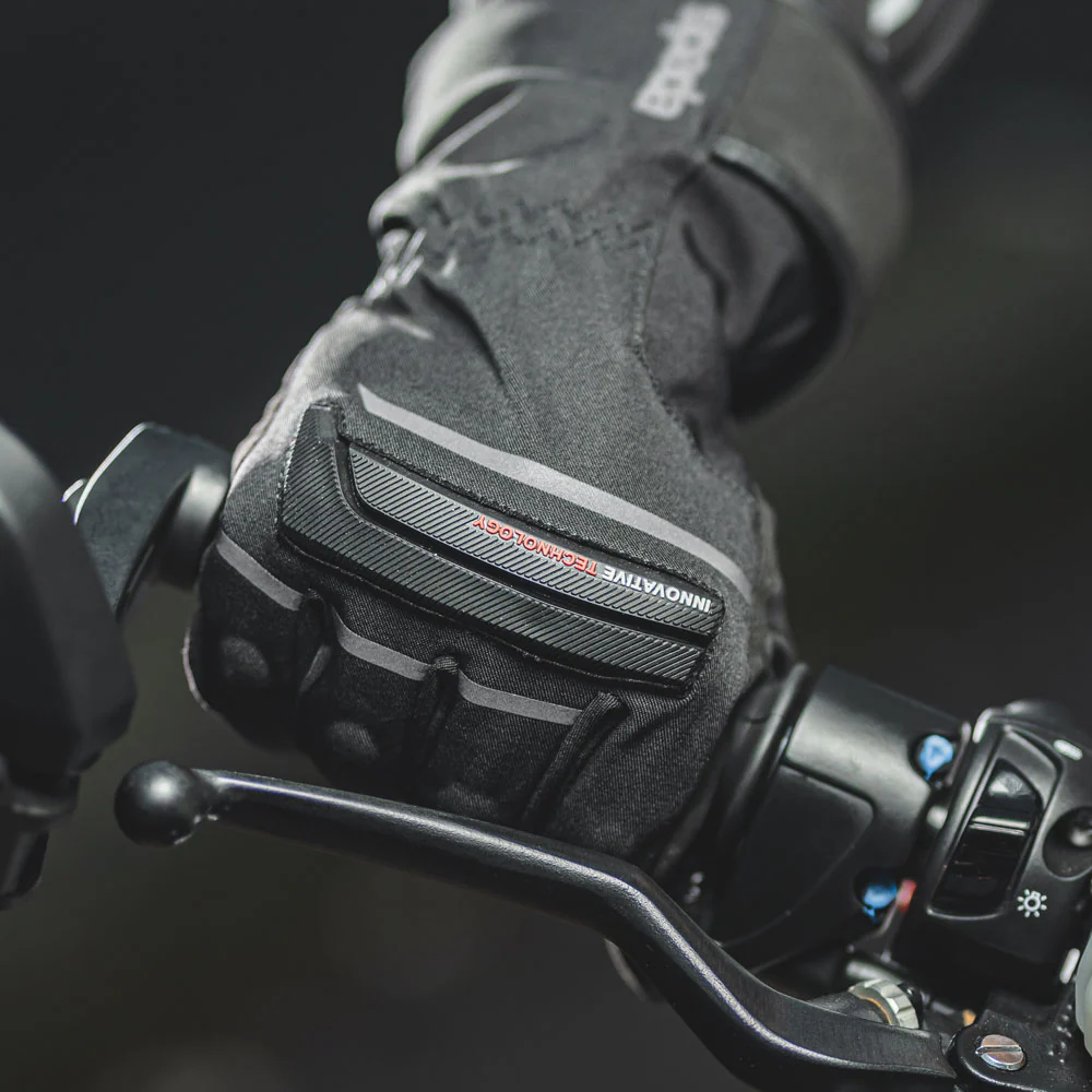 Hunza Black Waterproof Textile Motorcycle Gloves - Image 5