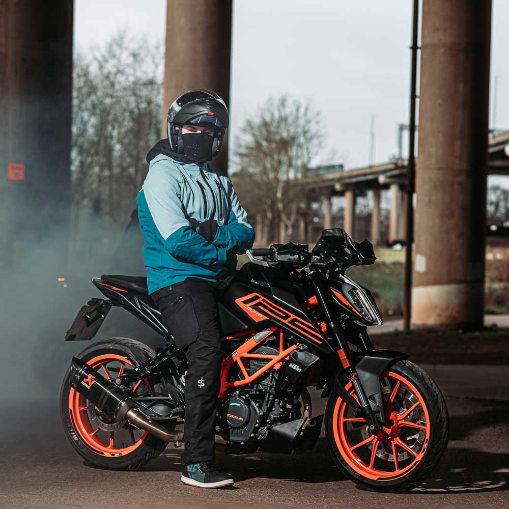 Joe Blue Smoke & Coral Blue Waterproof Motorcycle Jacket - Image 12