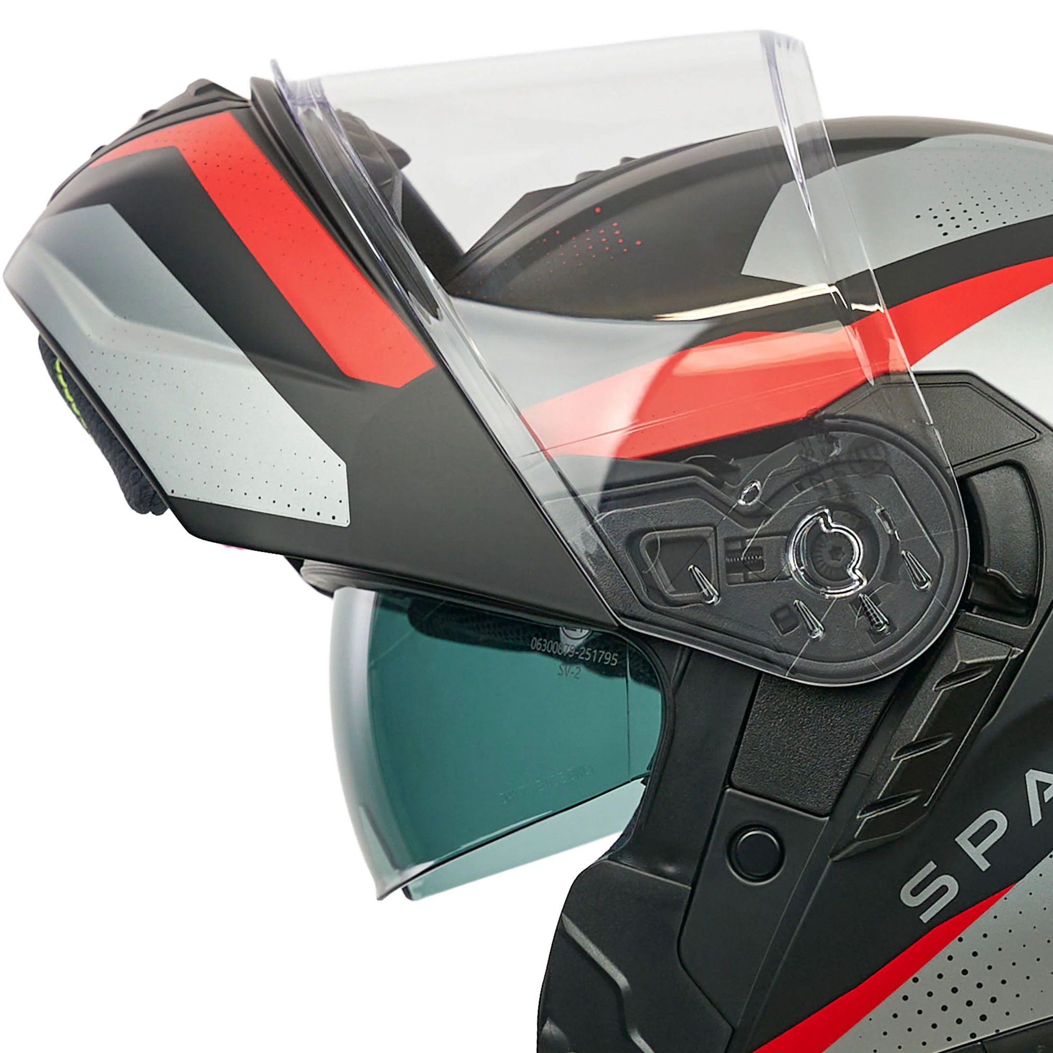 Orion 2 Geo Camo Matt Red Flip Up Motorbike Helmet - Image 7