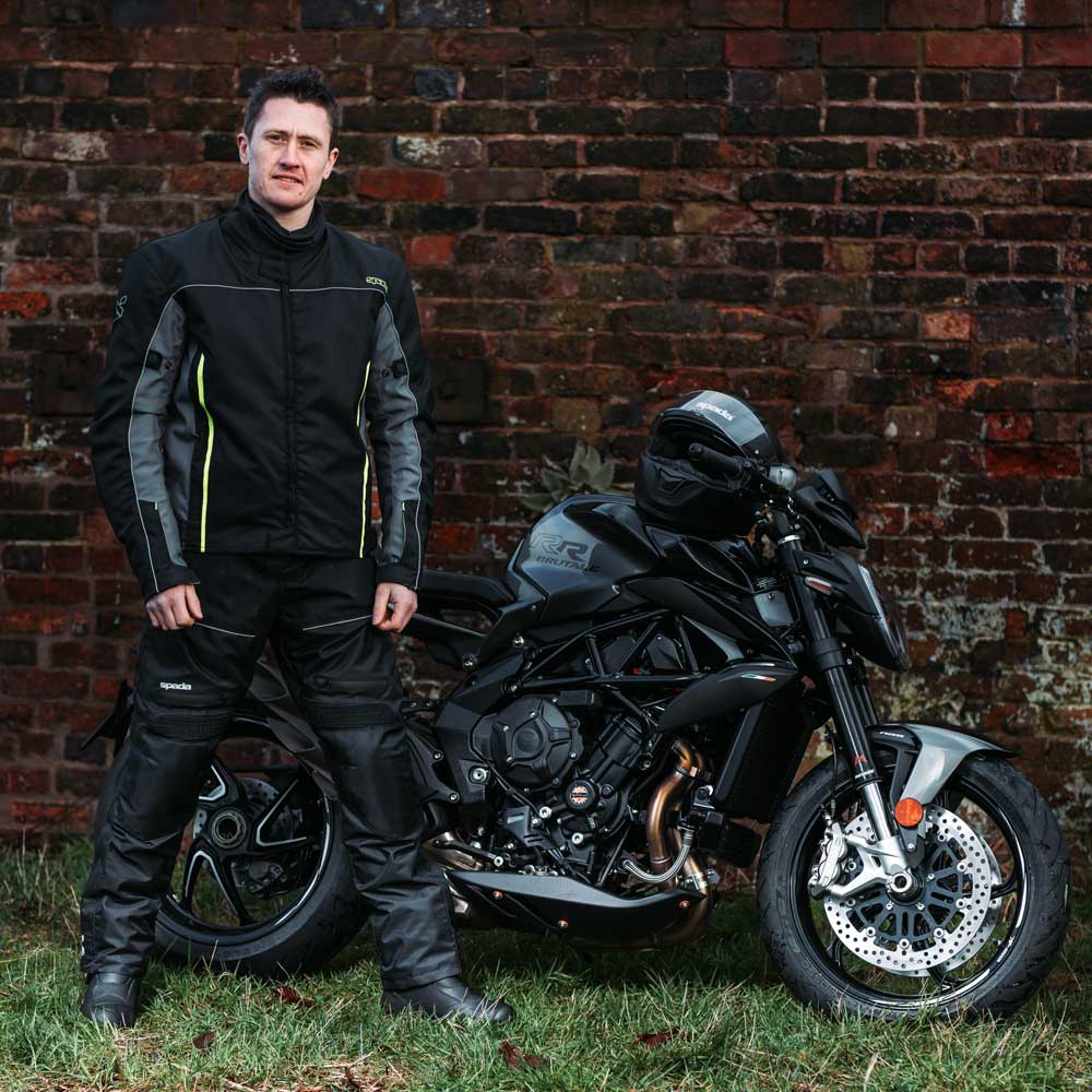 Pace Black & Green Flourescent Motorcycle Jacket - Image 3