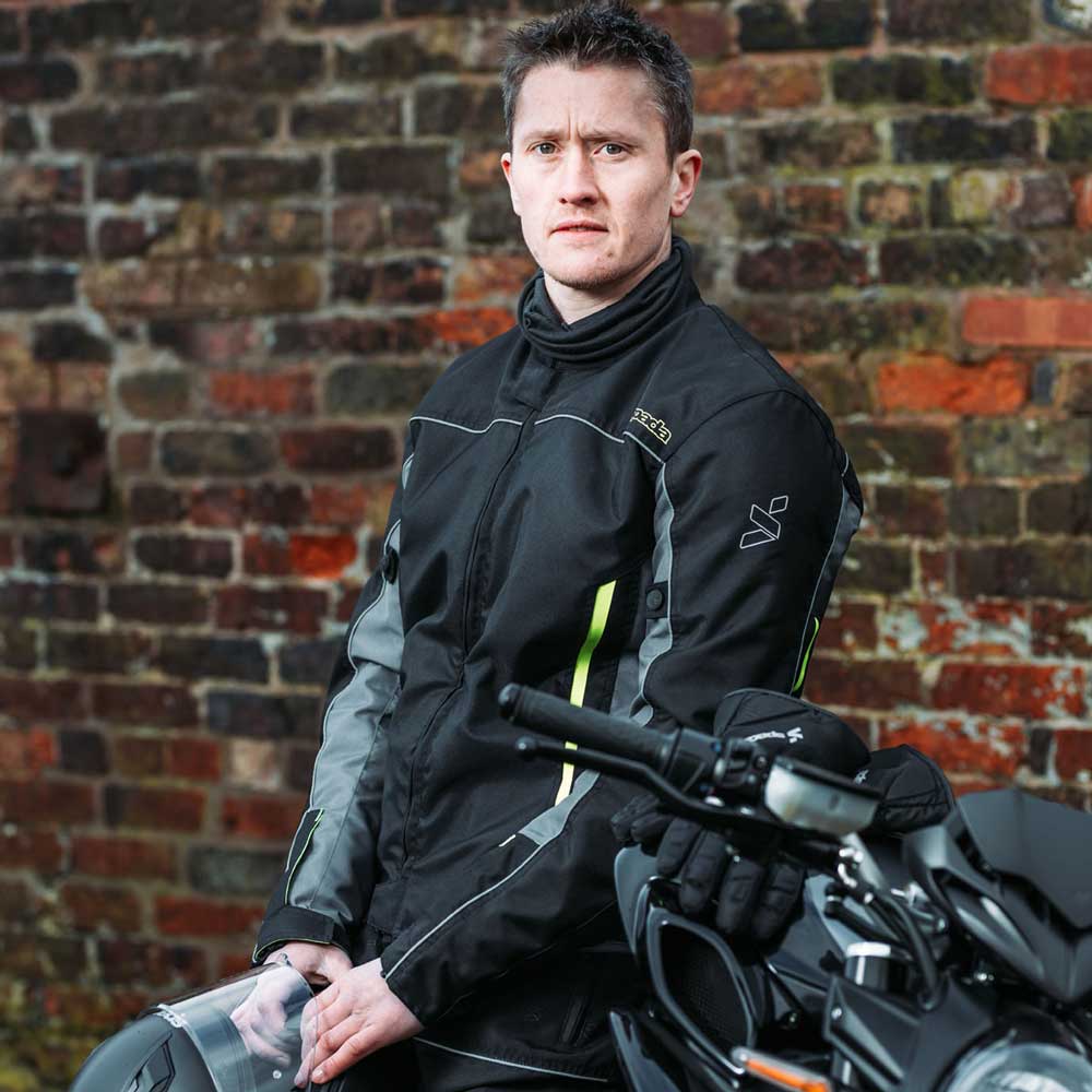 Pace Black & Green Flourescent Motorcycle Jacket - Image 4