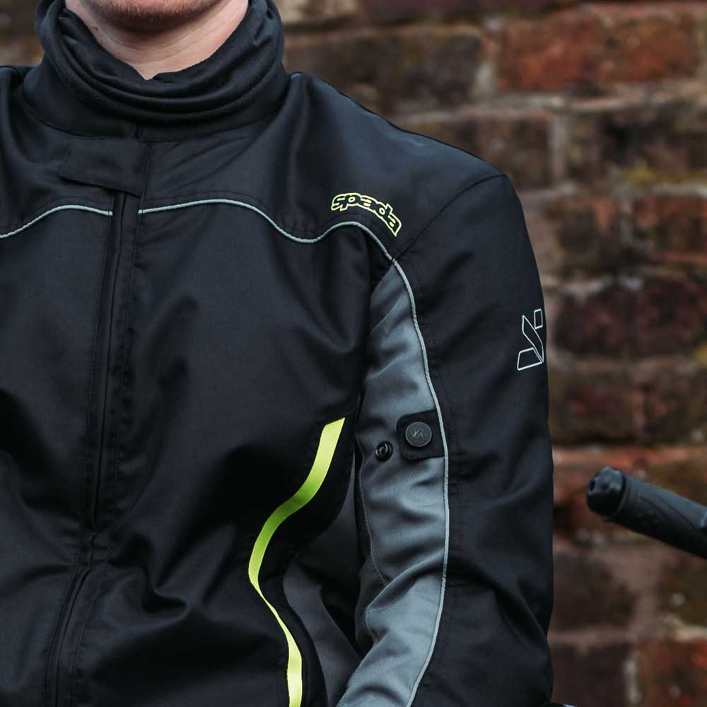 Pace Black & Green Flourescent Motorcycle Jacket - Image 5