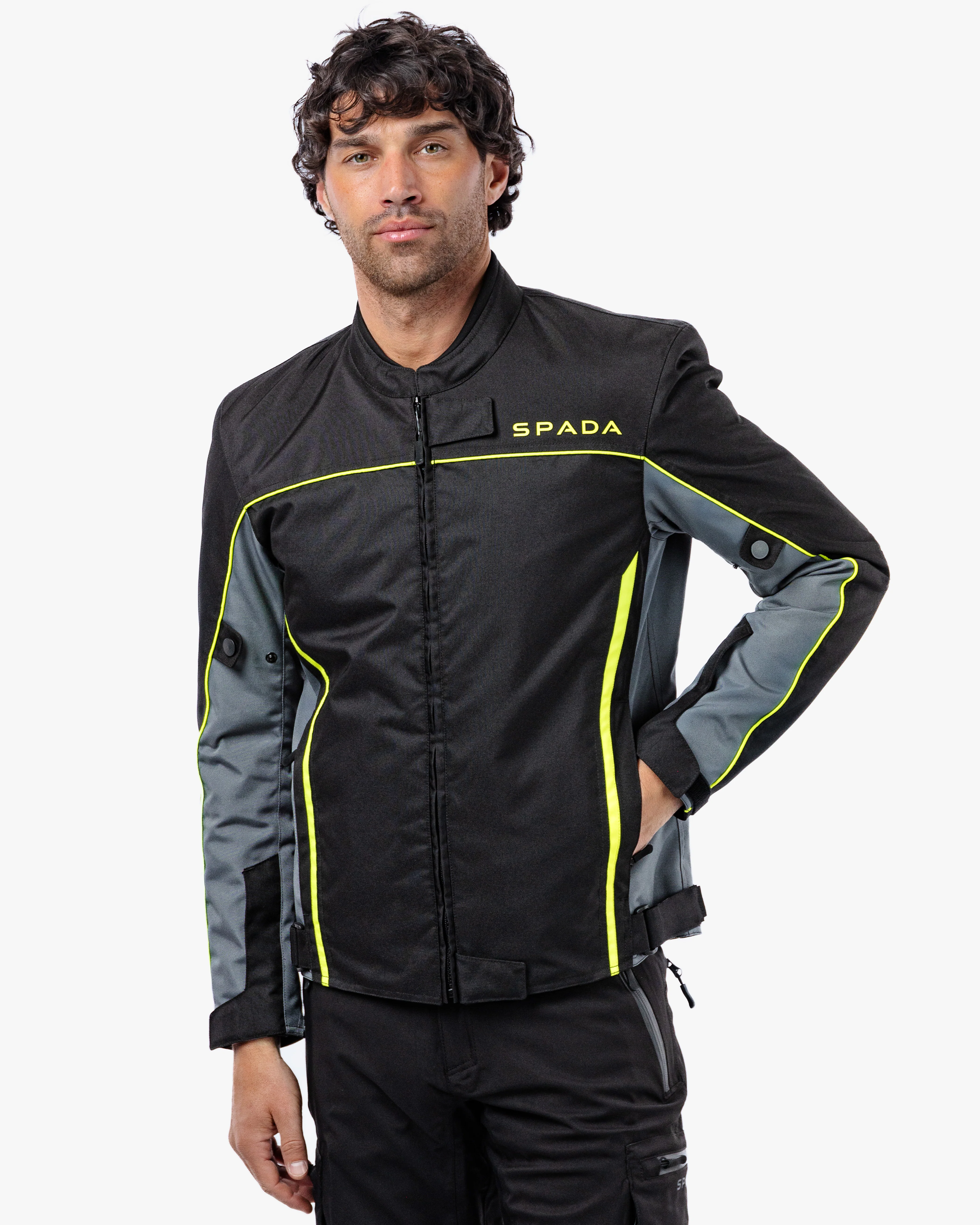 Pace Rev.2 Black, Grey & Fluo Motorcycle Jacket