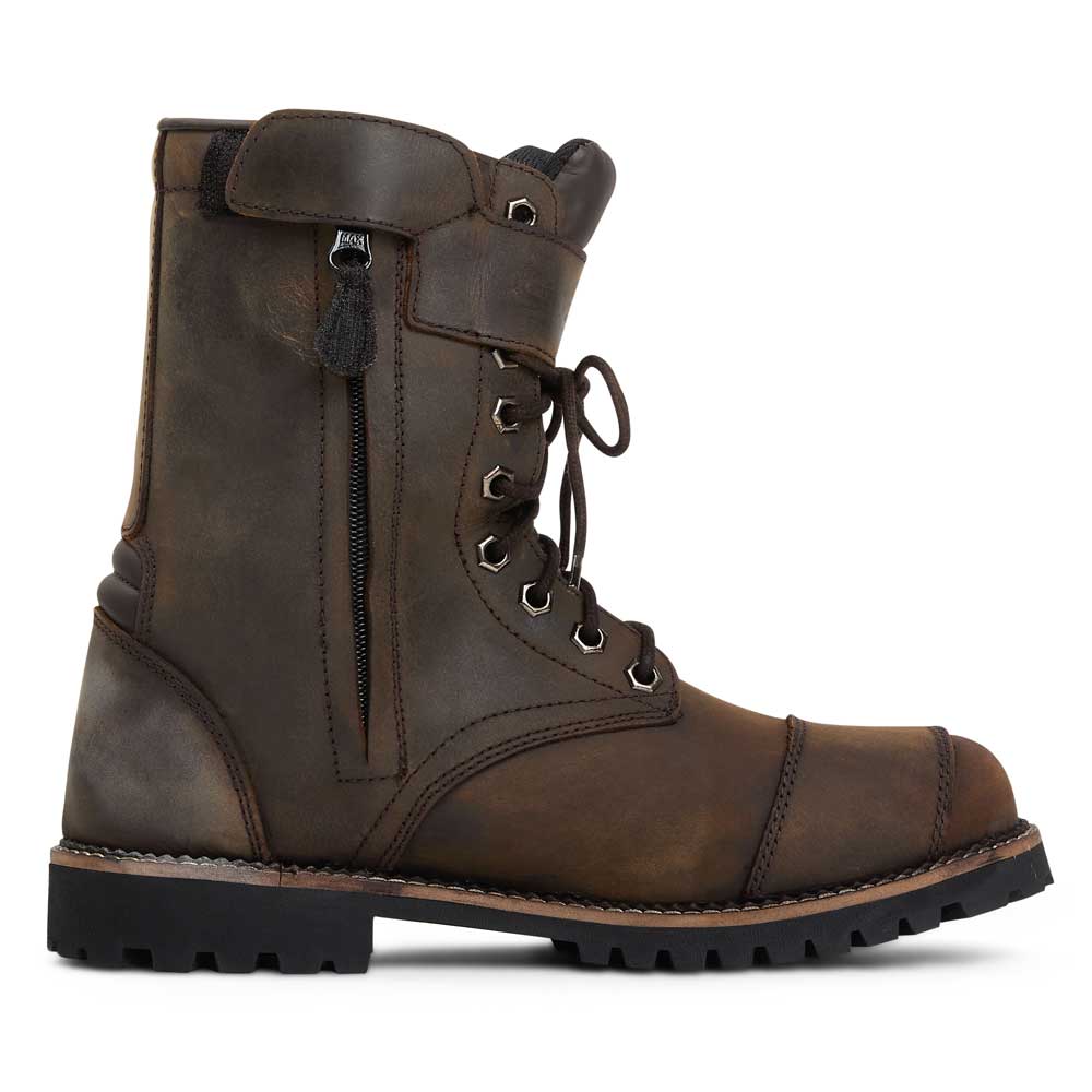 Pilgrim Grande Brown Distressed Waterproof Motorcycle Boots - Image 3