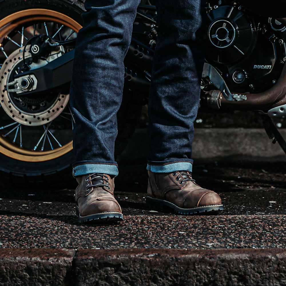 Pilgrim Grande Brown Distressed Waterproof Motorcycle Boots - Image 4