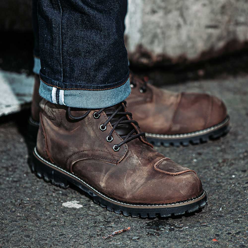 Pilgrim Grande Brown Distressed Waterproof Motorcycle Boots - Image 5