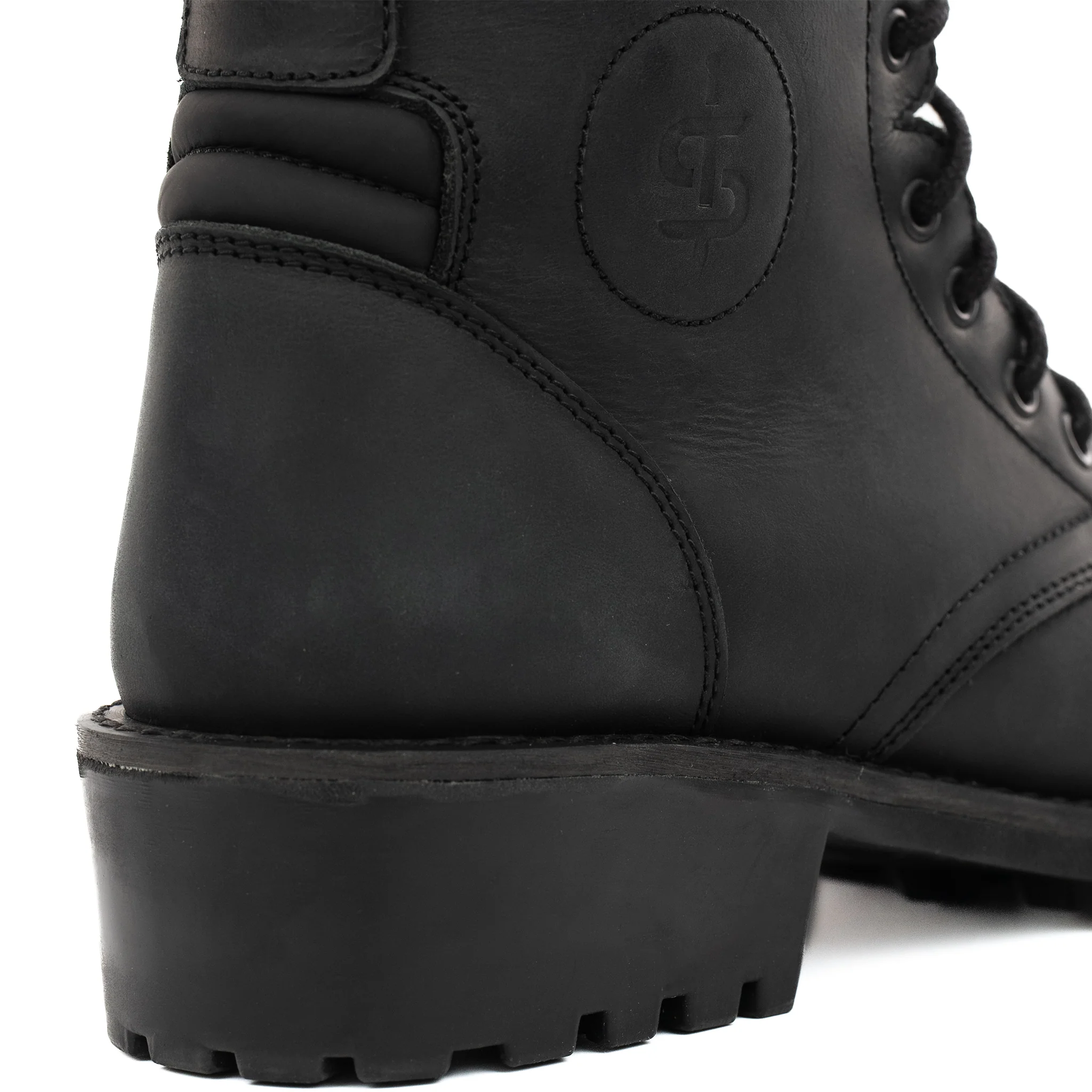 Piston Ladies Black Leather Motorcycle Boots - Image 4