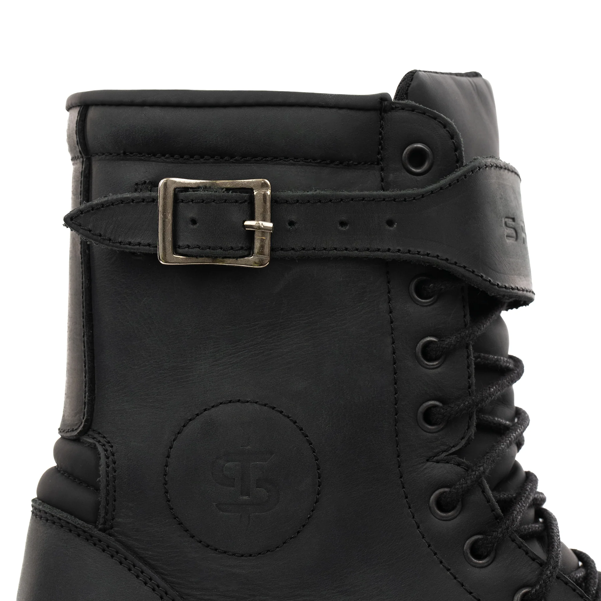 Piston Ladies Black Leather Motorcycle Boots - Image 5