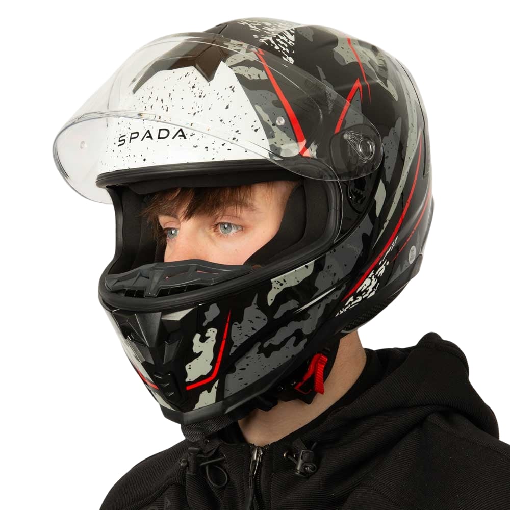 Raiden 2 Meisai Black & Red Full Face Motorbike Helmet - Image 8