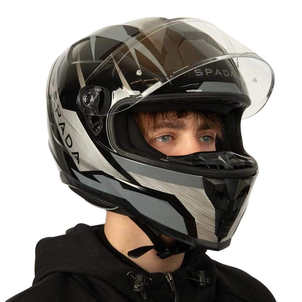 Raiden 2 Thunder Black & Grey Full Face Motorbike Helmet - Image 4