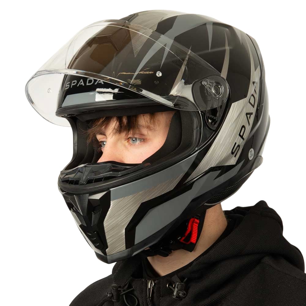 Raiden 2 Thunder Black & Grey Full Face Motorbike Helmet - Image 7