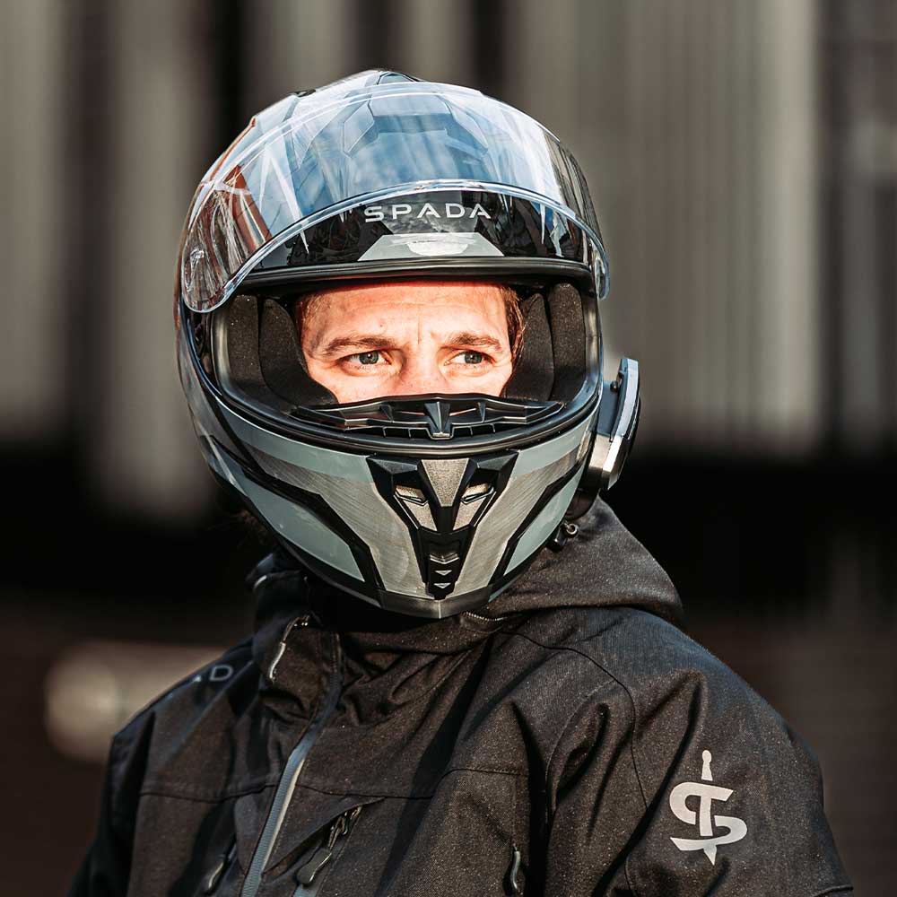 Raiden 2 Thunder Black & Grey Full Face Motorbike Helmet - Image 8
