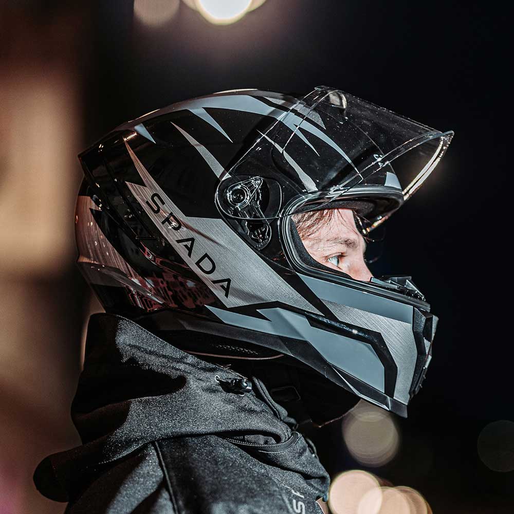 Raiden 2 Thunder Black & Grey Full Face Motorbike Helmet - Image 9