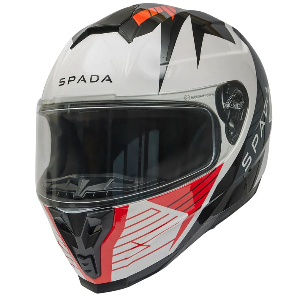 Raiden 2 Thunder Black & White & Red Full Face Motorbike Helmet
