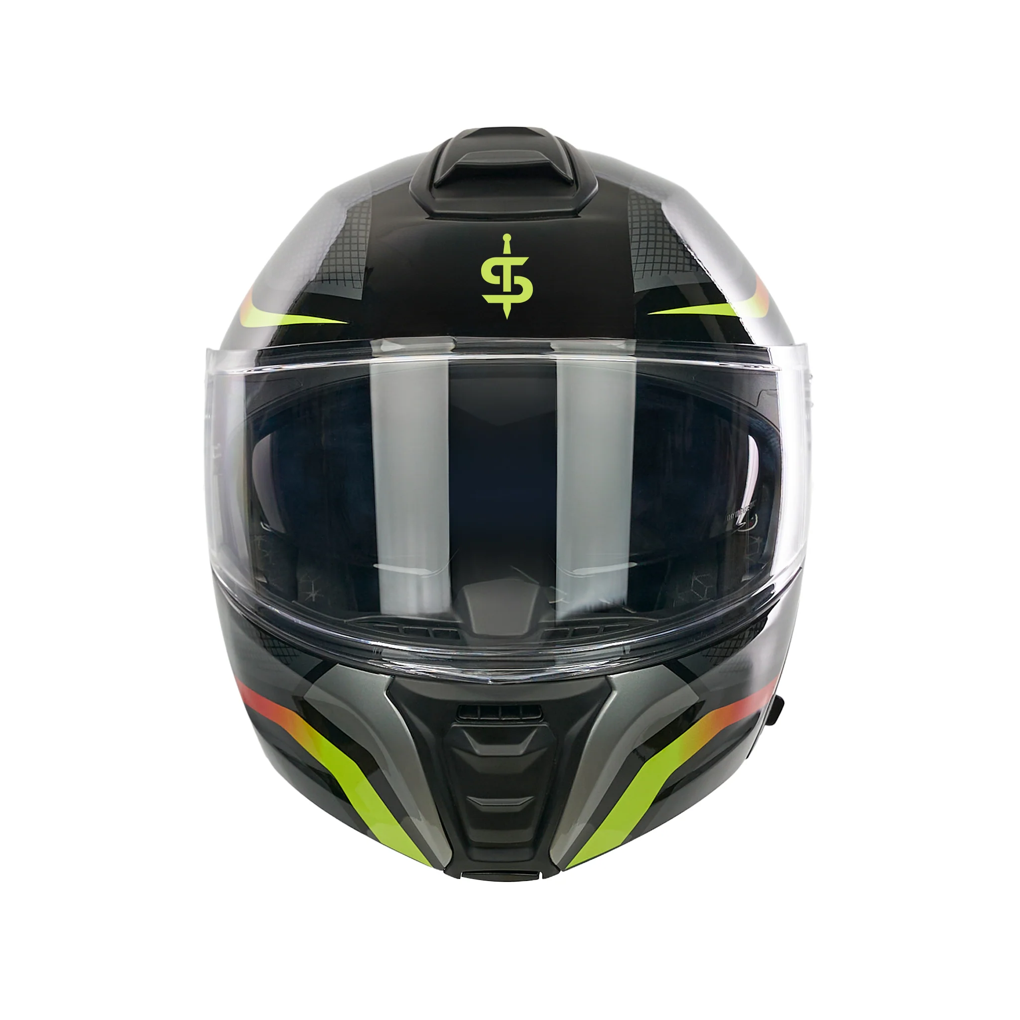 Sirius Flow Orange Flip Up Motorbike Helmet - Image 3