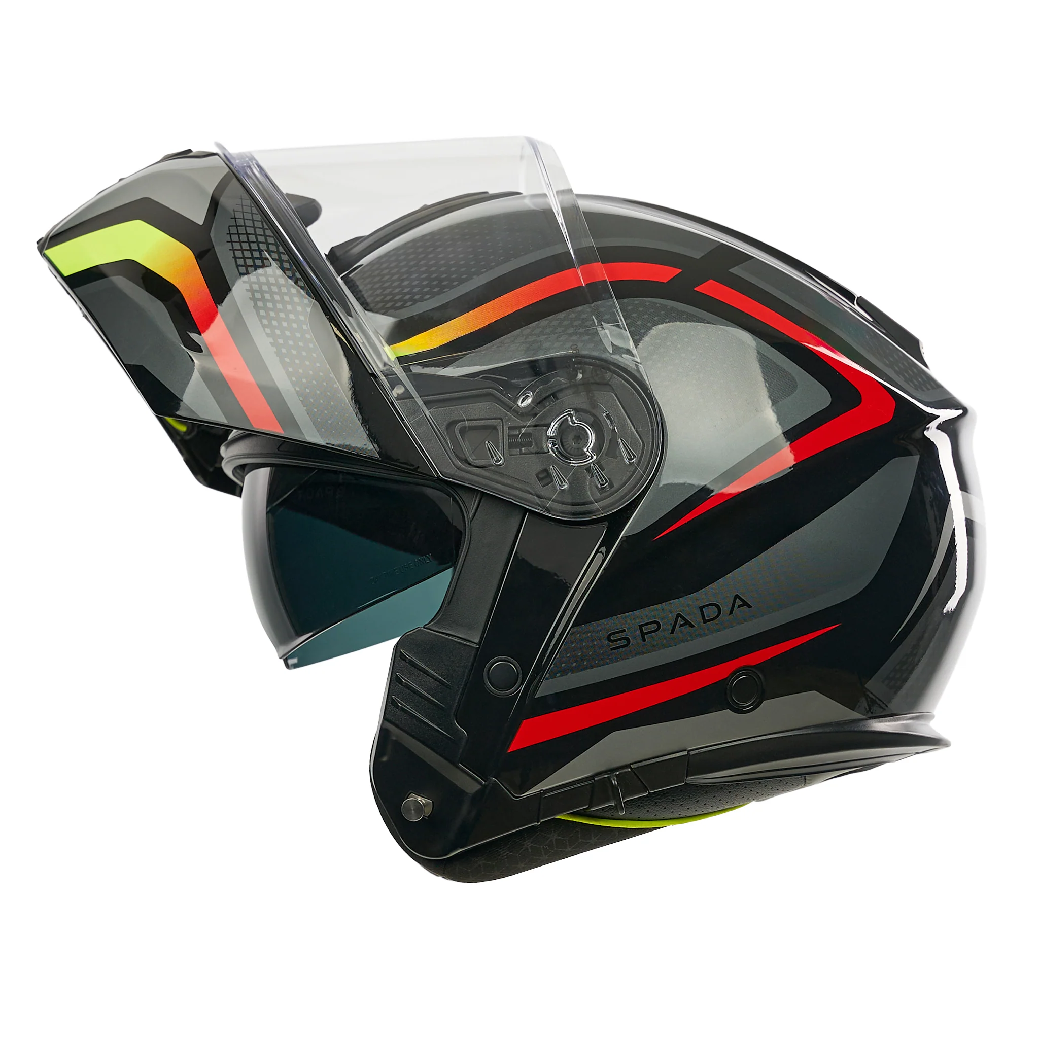 Sirius Flow Orange Flip Up Motorbike Helmet - Image 6