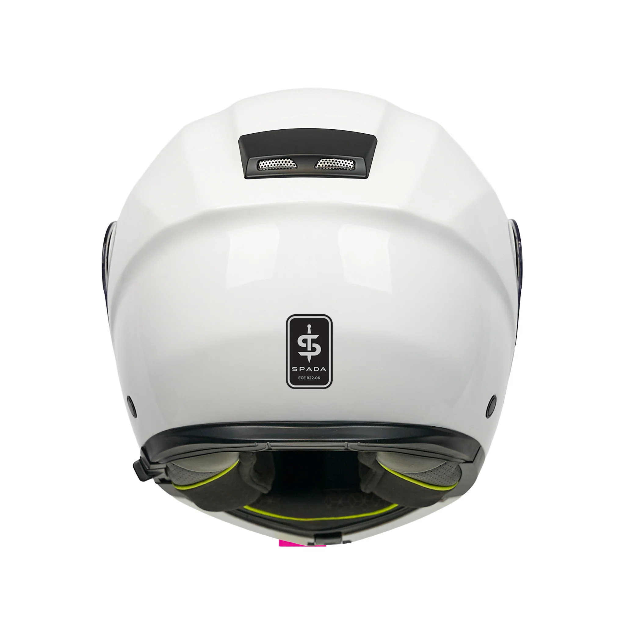 Sirius Gloss White Flip Up Motorbike Helmet - Image 4