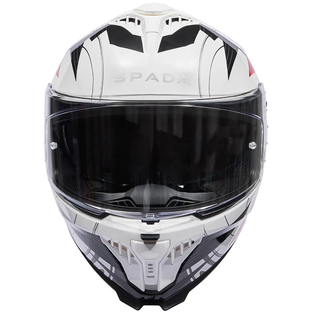SP18 Strike White & Red Full Face Motorbike Helmet - Image 2