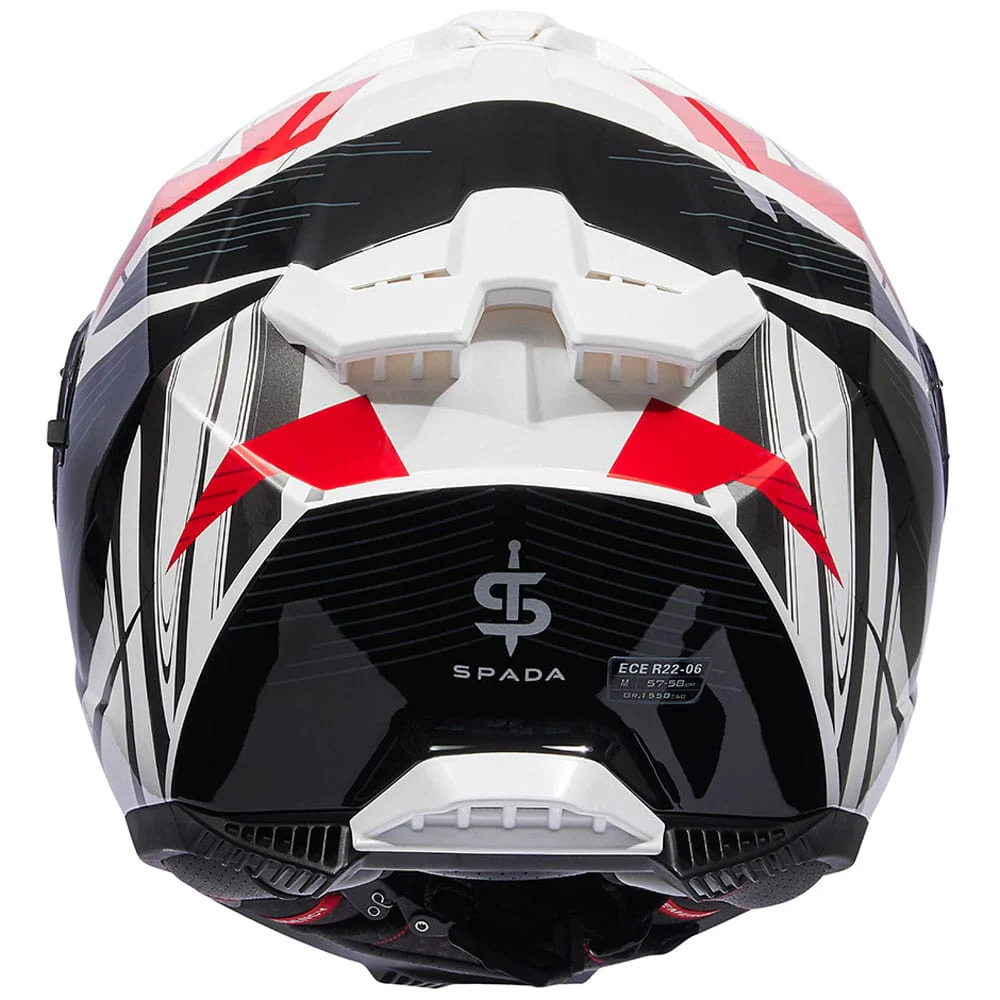 SP18 Strike White & Red Full Face Motorbike Helmet - Image 3