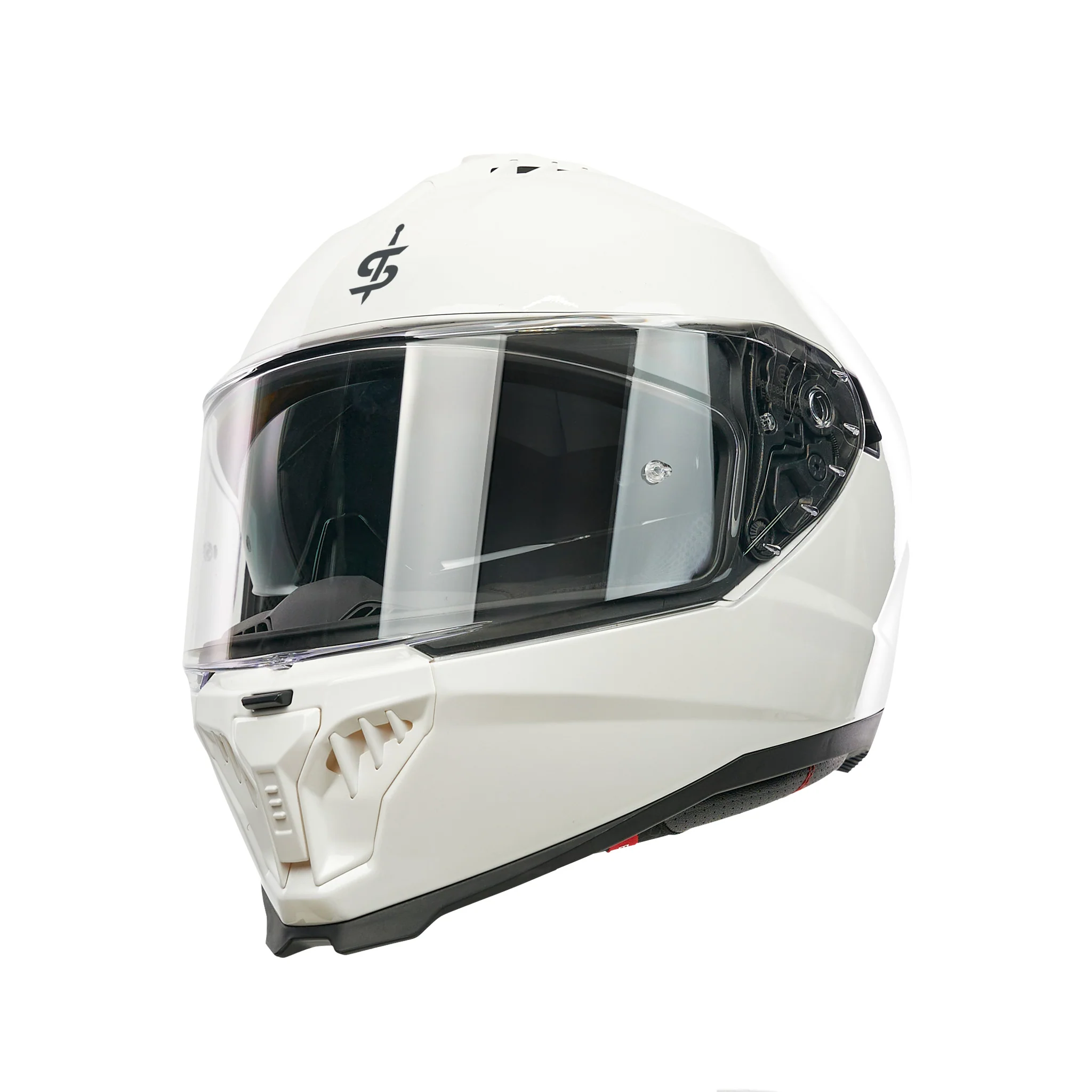 SP18 White Full Face Motorbike Helmet - Image 2