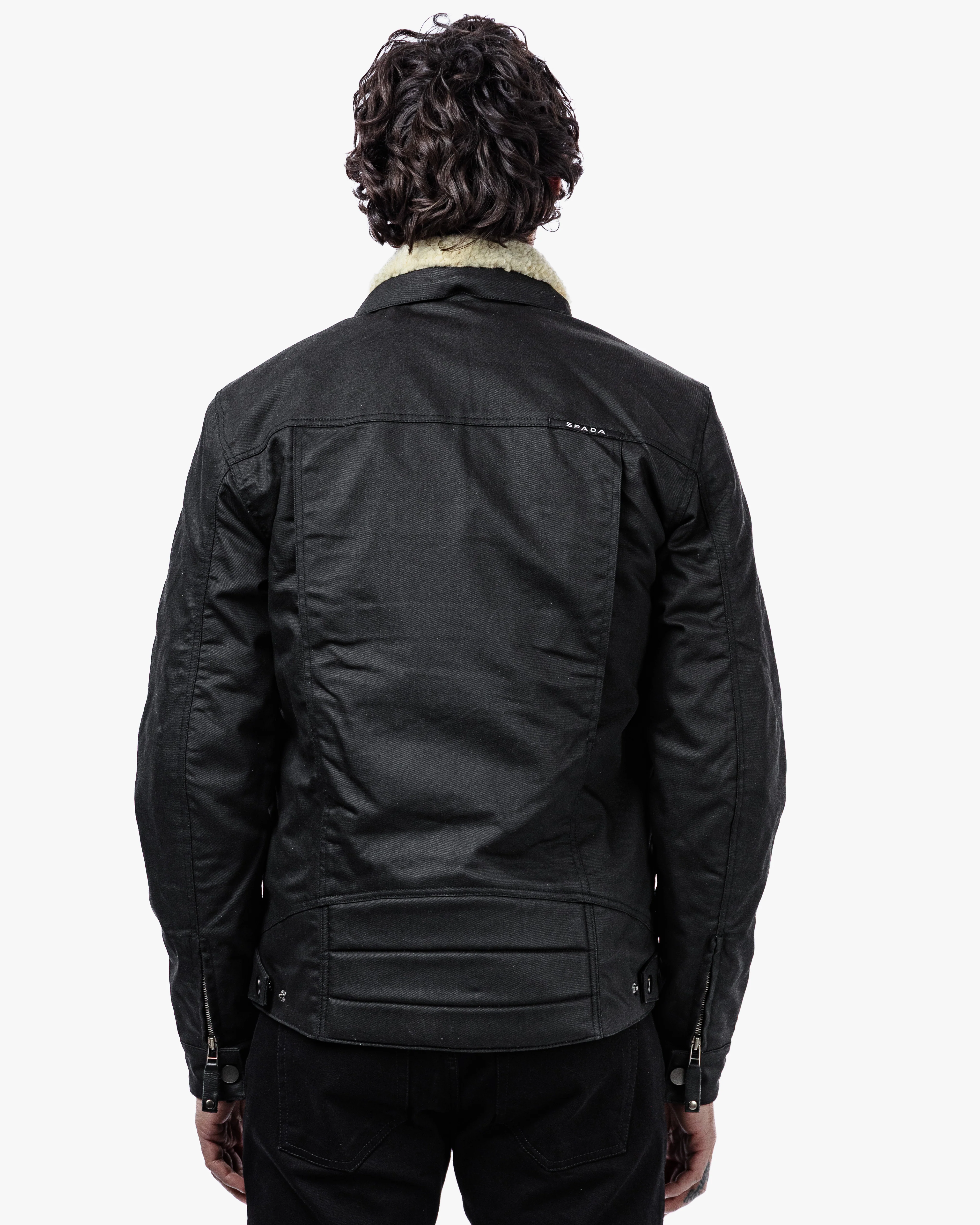 Temper Black & Tan Trucker Motorcycle Jacket - Image 14