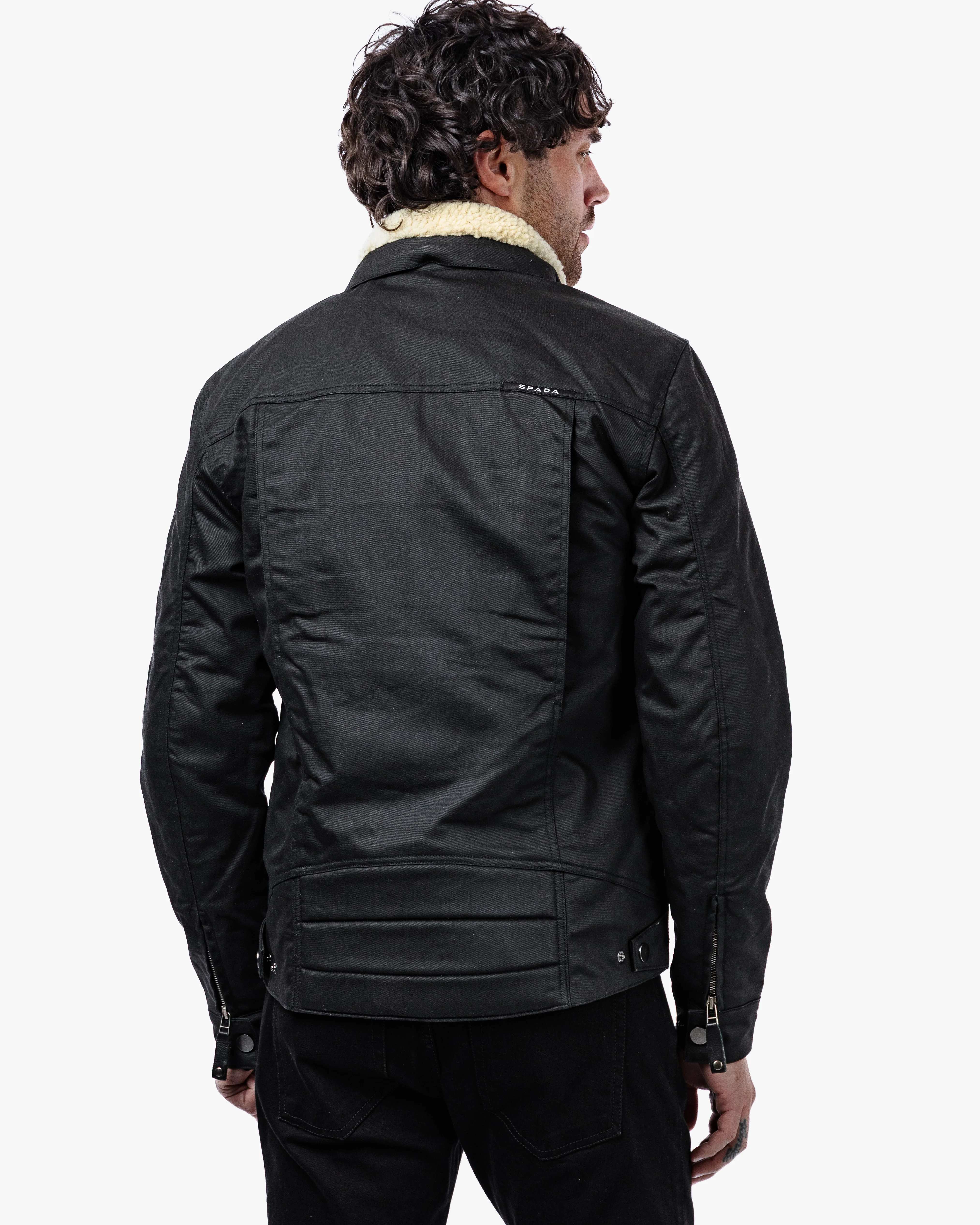 Temper Black & Tan Trucker Motorcycle Jacket - Image 15