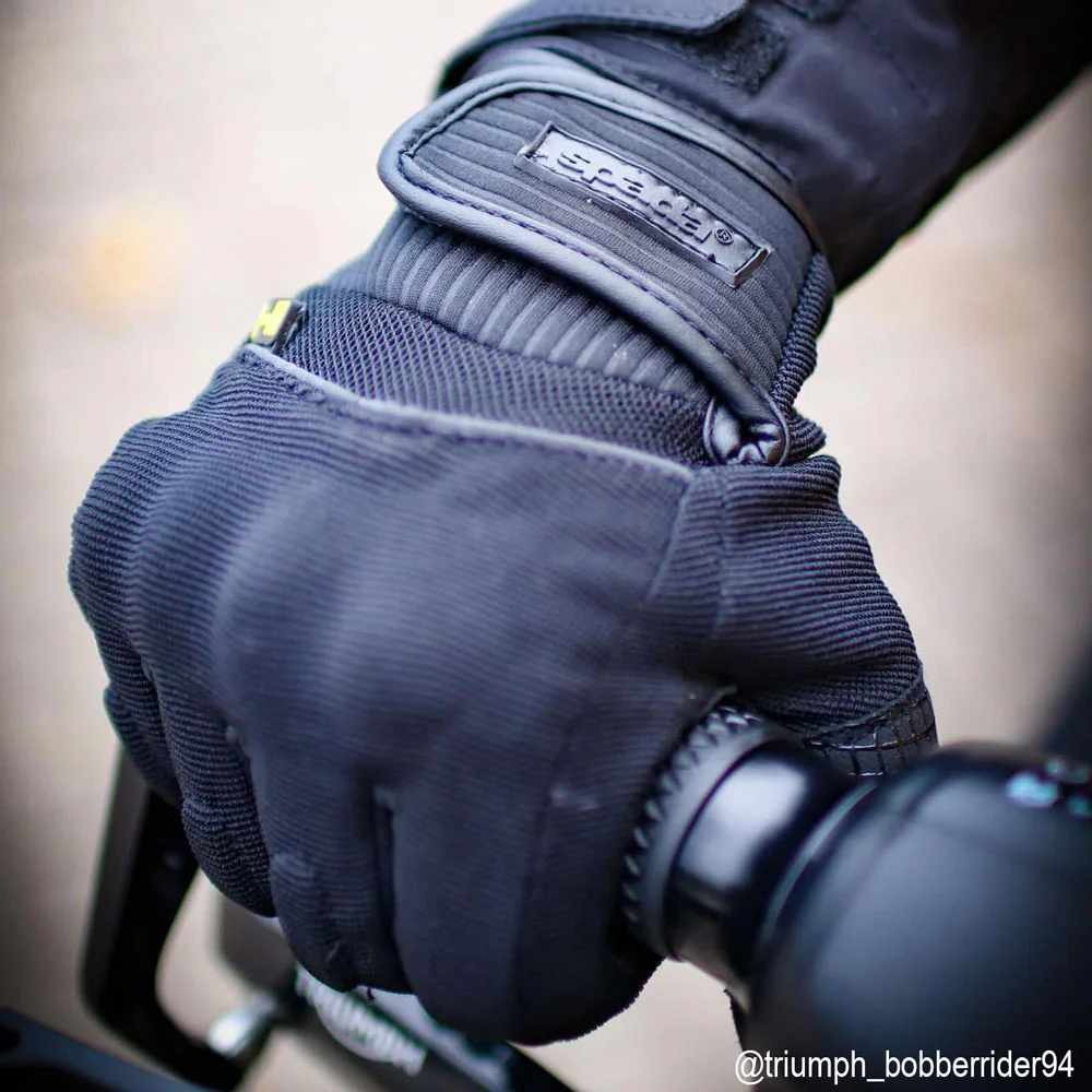 Splash Black Textile Motorcycle Gloves - Image 3