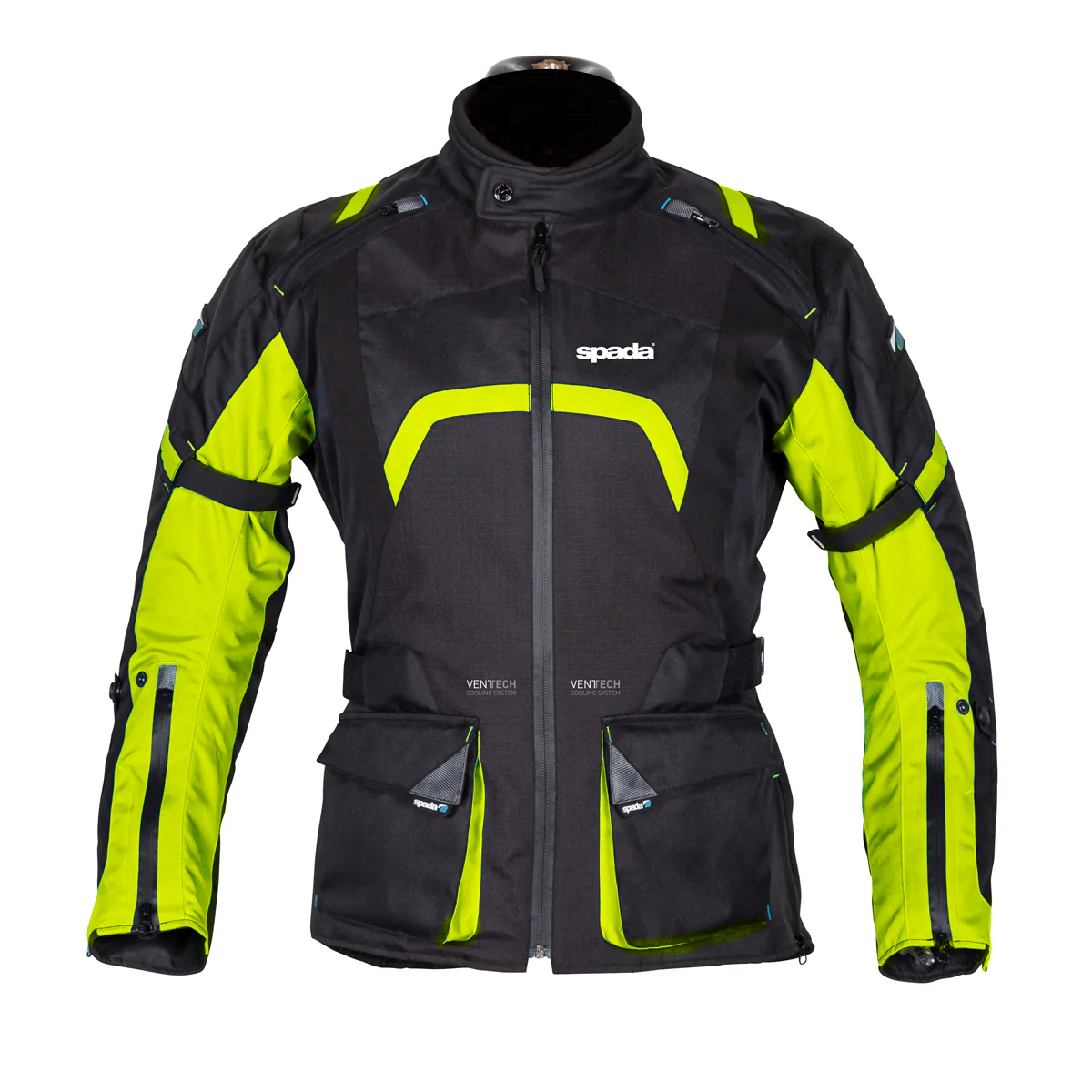 Base Black & Flourescent Textile Motorcycle Jacket