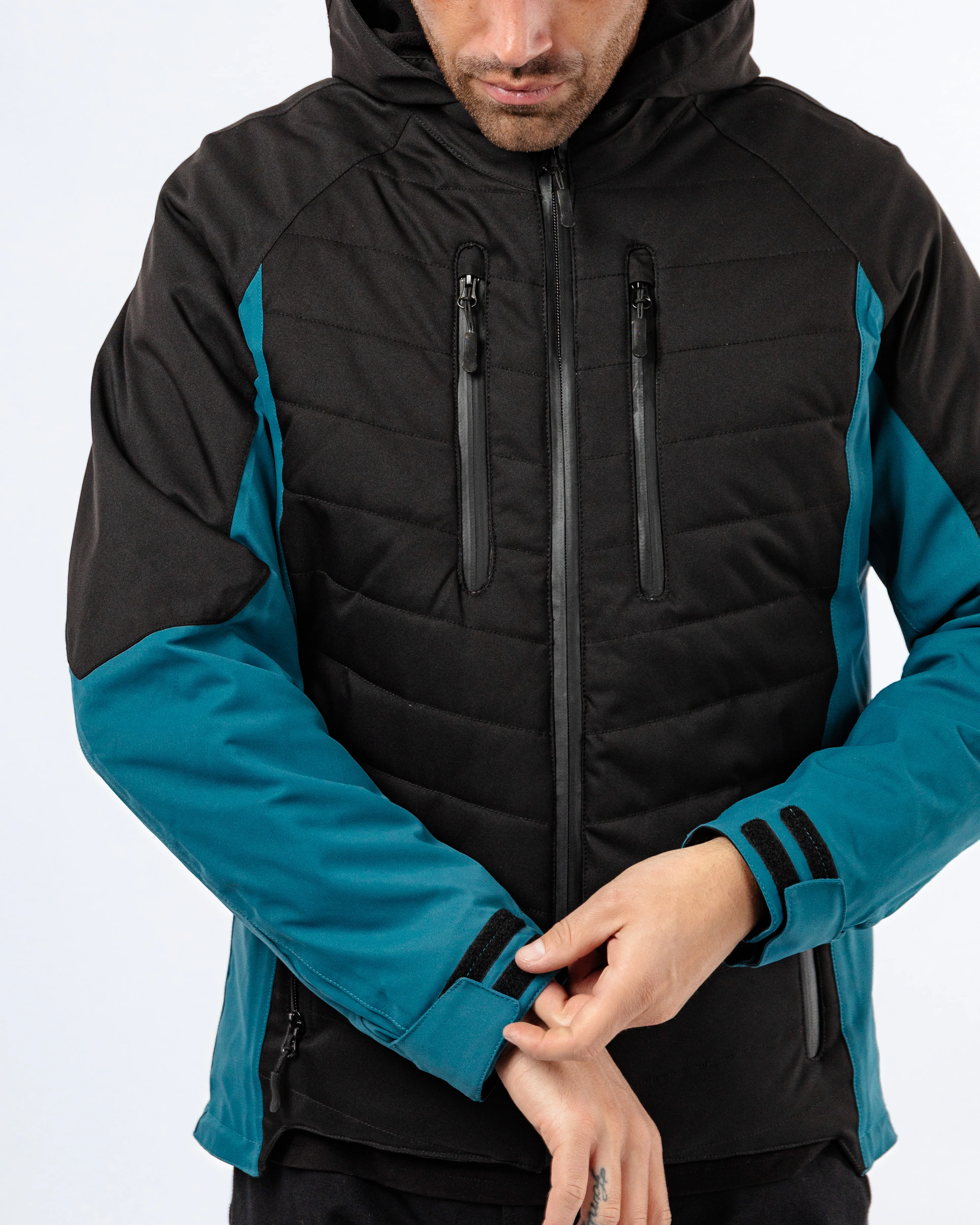 Tino Black & Coral Blue Waterproof Motorcycle Jacket - Image 10