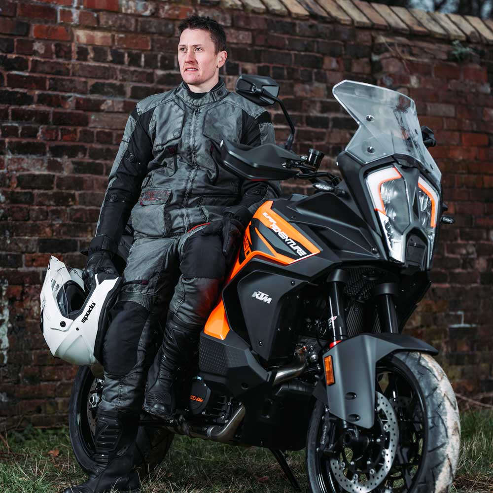 Tucson V3 Grey Motorcycle Jacket - Image 3