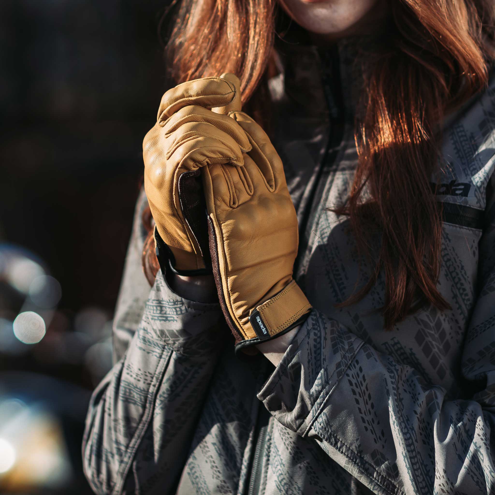 Wyatt Tan Leather Motorcycle Gloves - Image 5